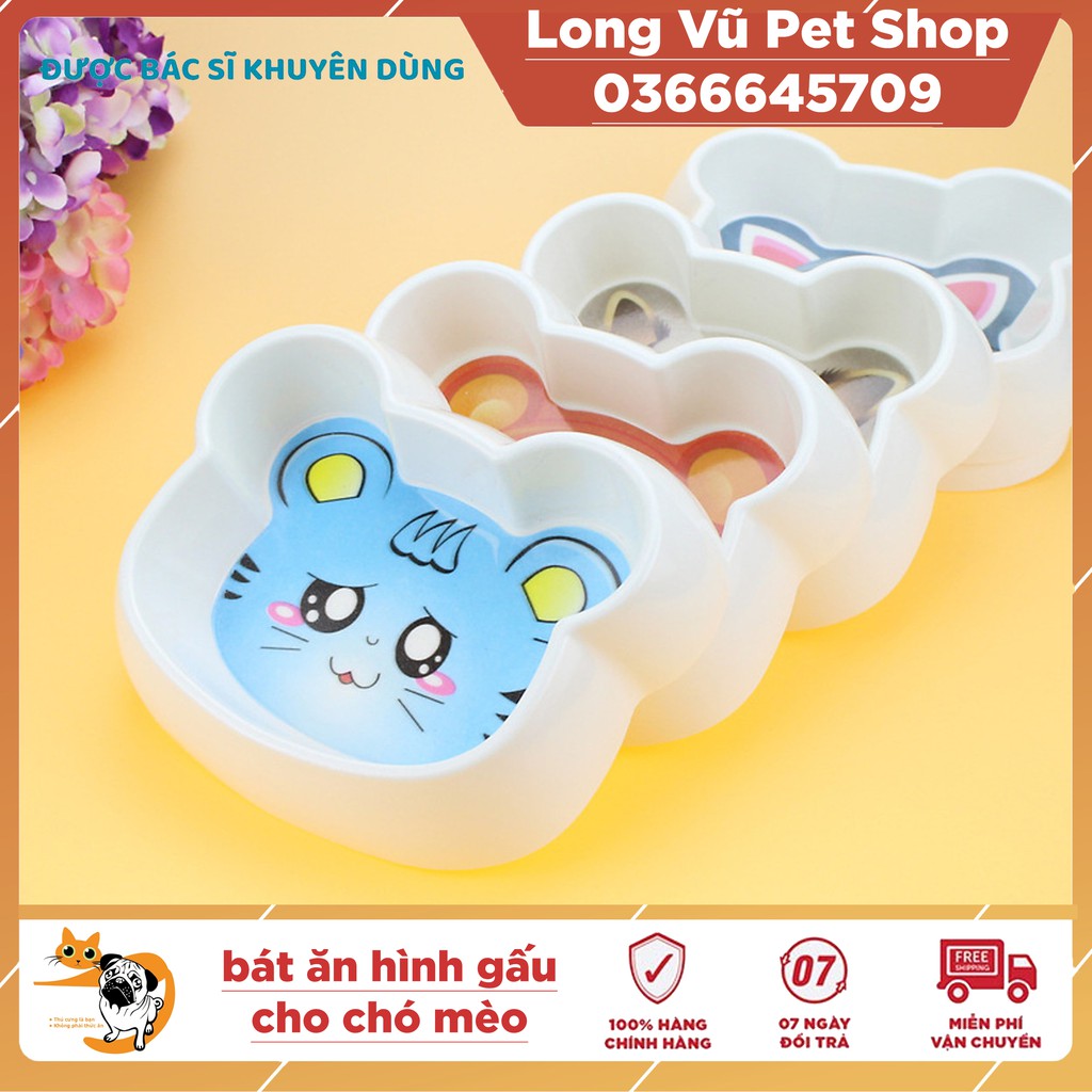 Bát ăn mặt gấu cho chó mèo Long Vũ Pet Shop