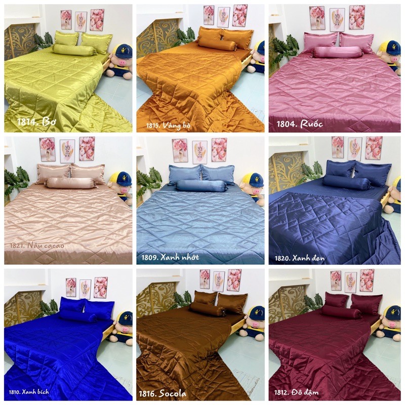 BỘ drap phi cao cấp KO NỐI VẢI (5 món)