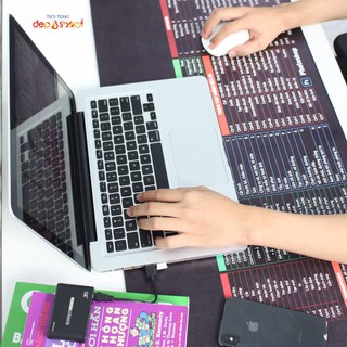 Miếng Lót Chuột Phím Tắt Văn Phòng Excel, WORD,PS, Autocad Da PU 40x90 Chống nước, Bắt chuột nhạy Êm tay.