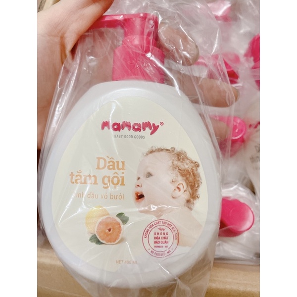 {Hà Nam}Sữa tắm gội Mamamy (dạng dầu) 150ml và 400ml (mùi vỏ bươi và mùi tía tô) cho bé