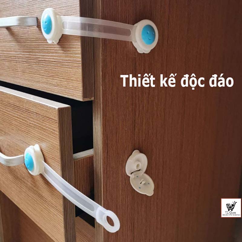 Dây khóa gài tủ lạnh, khóa ngăn kéo, khóa tủ đồ, chống trẻ em mở nghịch và chống kẹp tay khi mở cửa - KHÓA TỦ DẺO