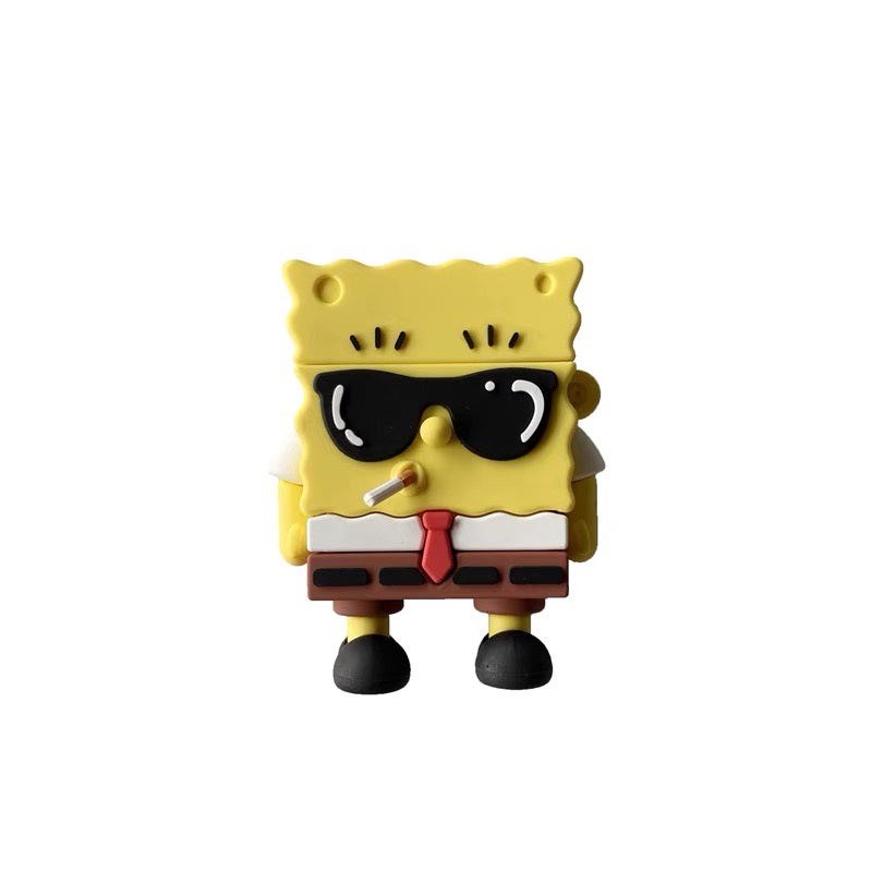 Vỏ Bảo Vệ Hộp Sạc Tai Nghe Bluetooth Bằng Silicon Mềm Hình Spongebob Cho airpods 1 / 2 pro
