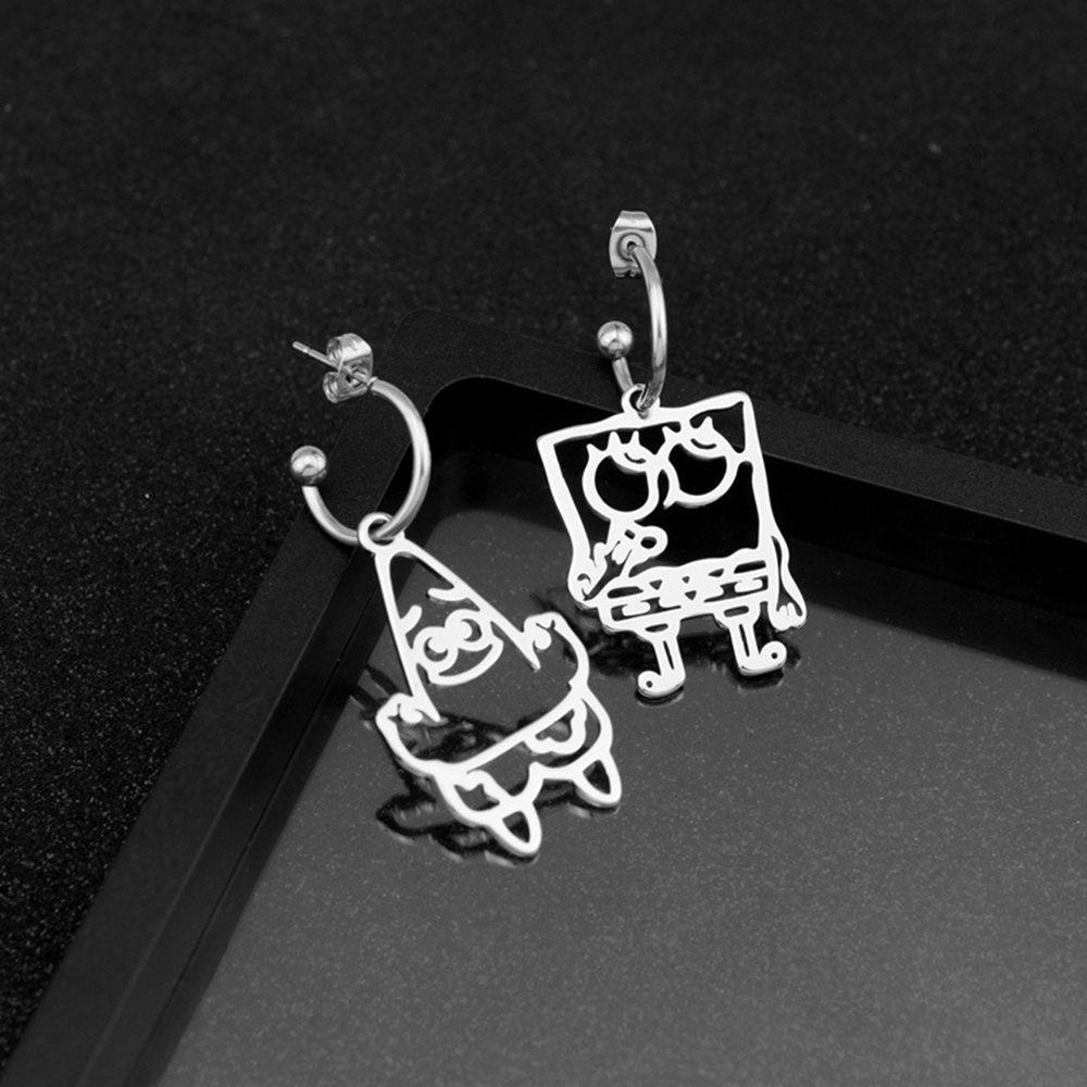 ANEMONE Vòng cổ Thép Titan Mặt Hình SpongeBob Phong Cách Đường Phố Cá Tính Cho Nam Nữ