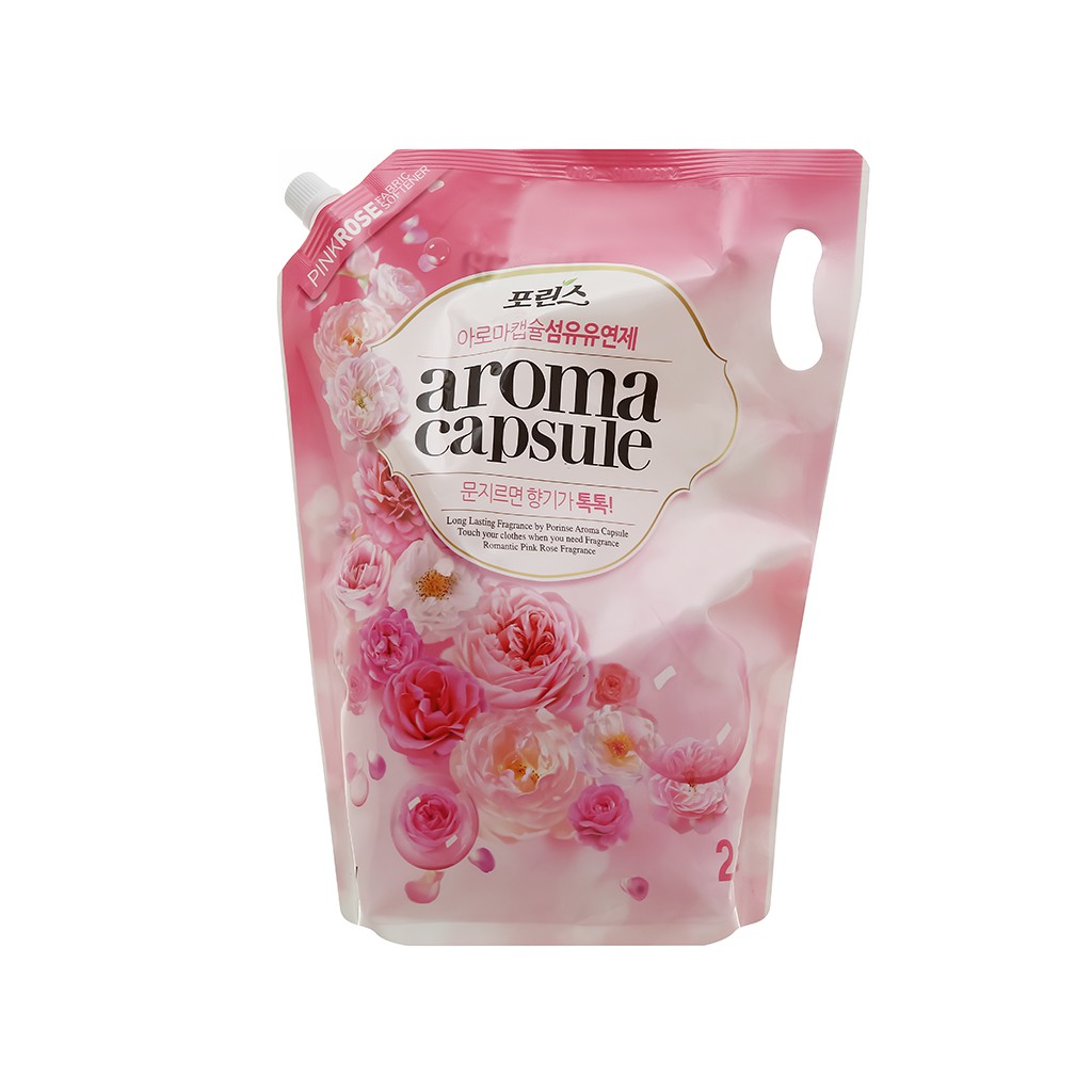 Nước xả mềm vải Aroma Capsule hương hoa hồng túi 2.1 lít