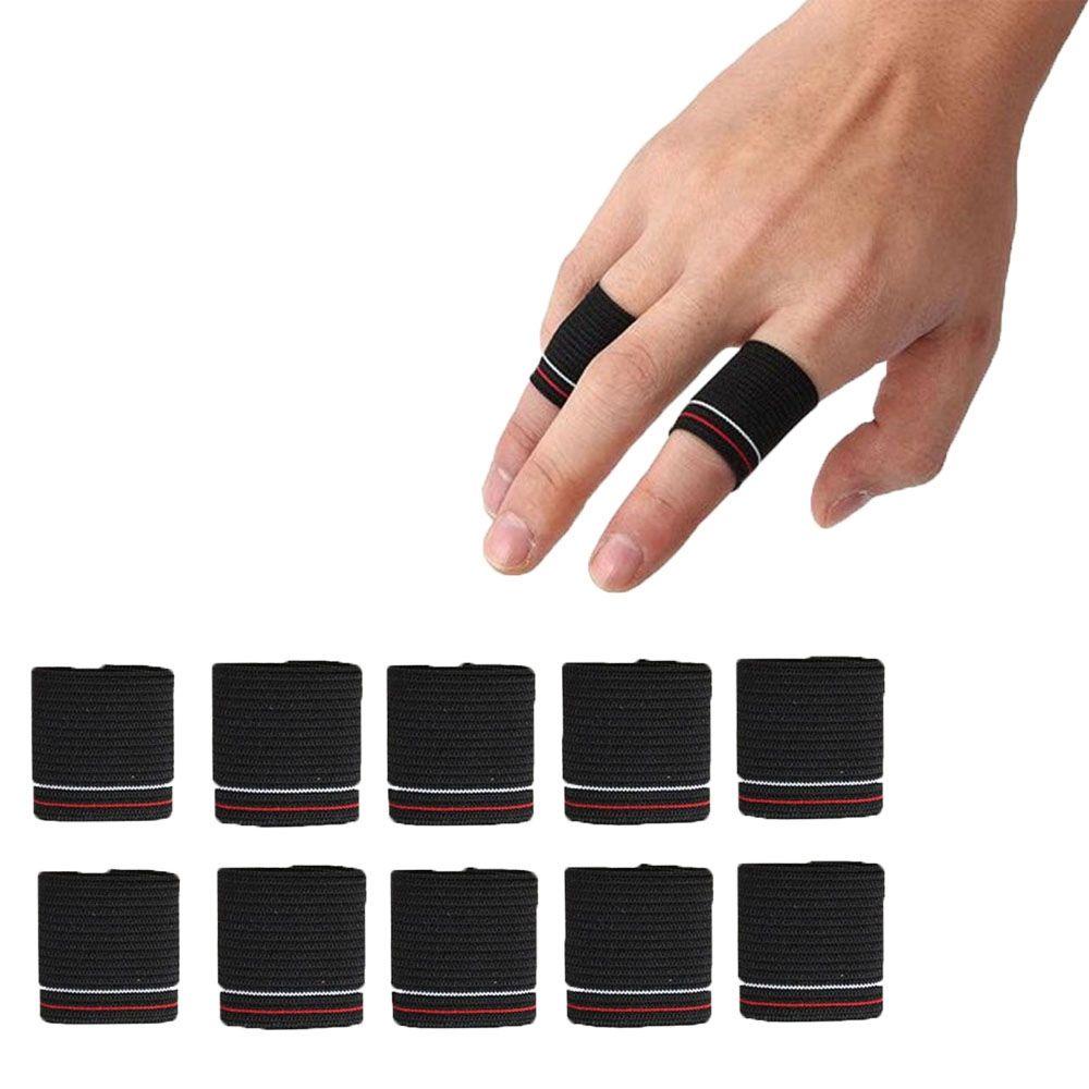 MUVAKO 10pcs/set High quality Fingers Splint Guard Black stripe Sports Aid Band basketball Finger Protector New Team Sports Bandage Outdoor match fingerband Protective Gear Thumb Support brace