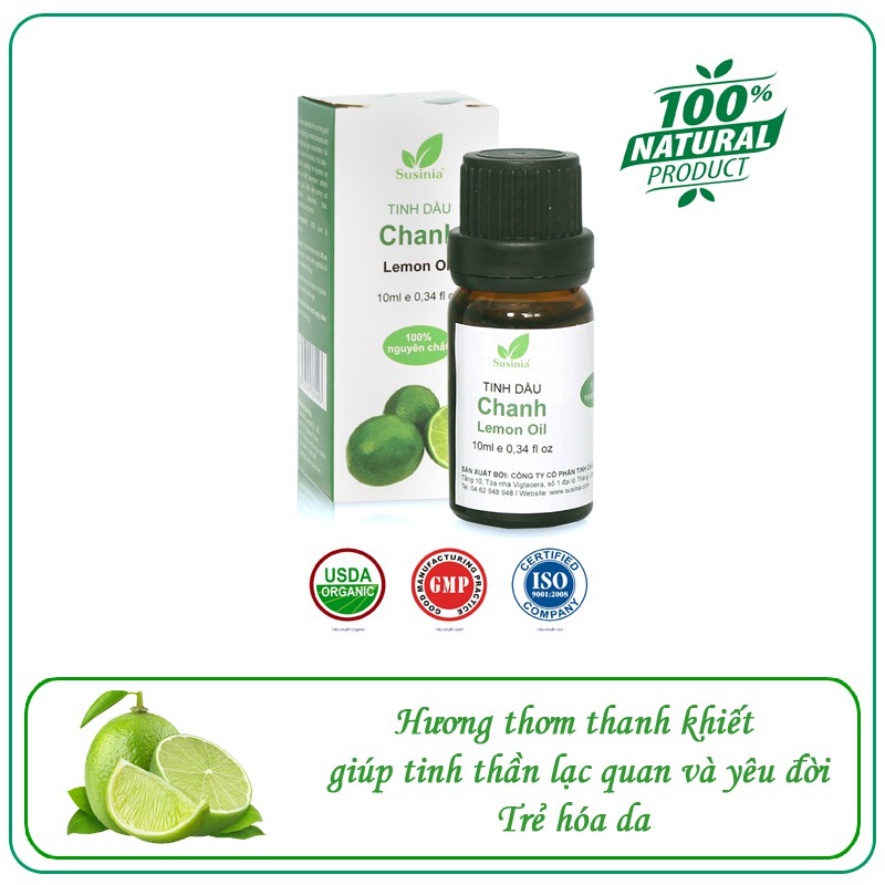 Tinh dầu Chanh Susinia 10ml 100% tự nhiên nguyên chất