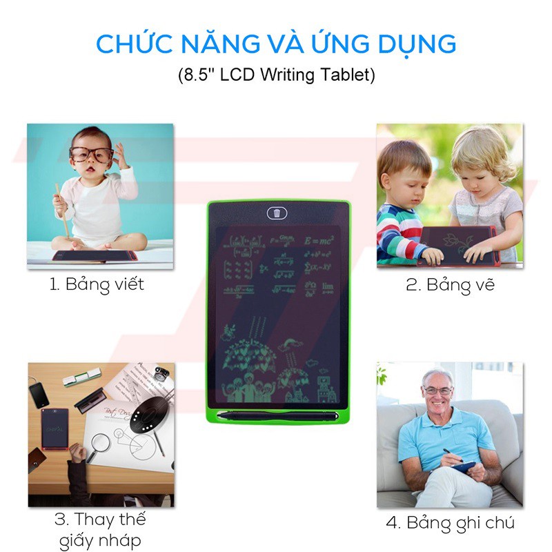 Bảng Viết Bảng Vẽ Điện Tử Thông Minh LCD Tự Động Xóa Thúc Đẩy Tư Duy Sáng Tạo Cho Bé  8.5 inch