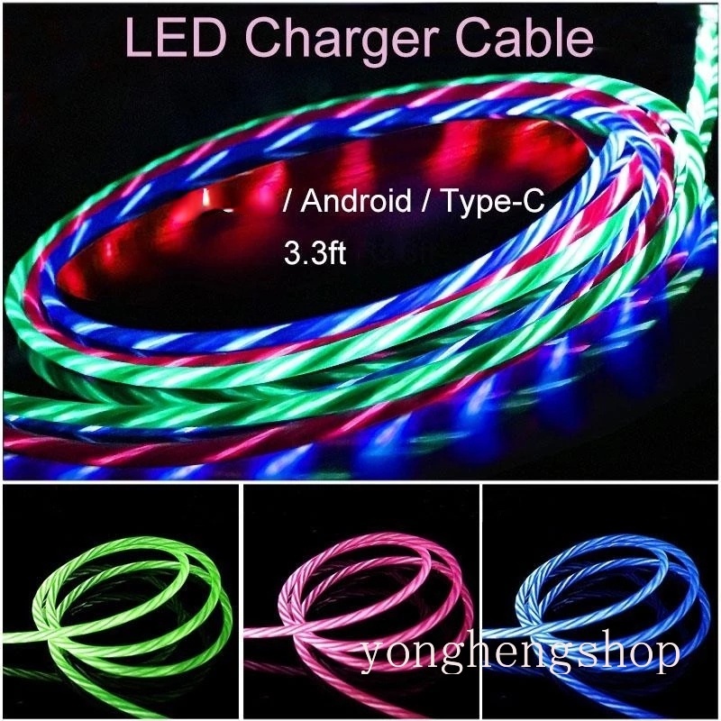 Cáp Sạc Có Đèn LED Cổng Type C Cho Điện Thoại Android