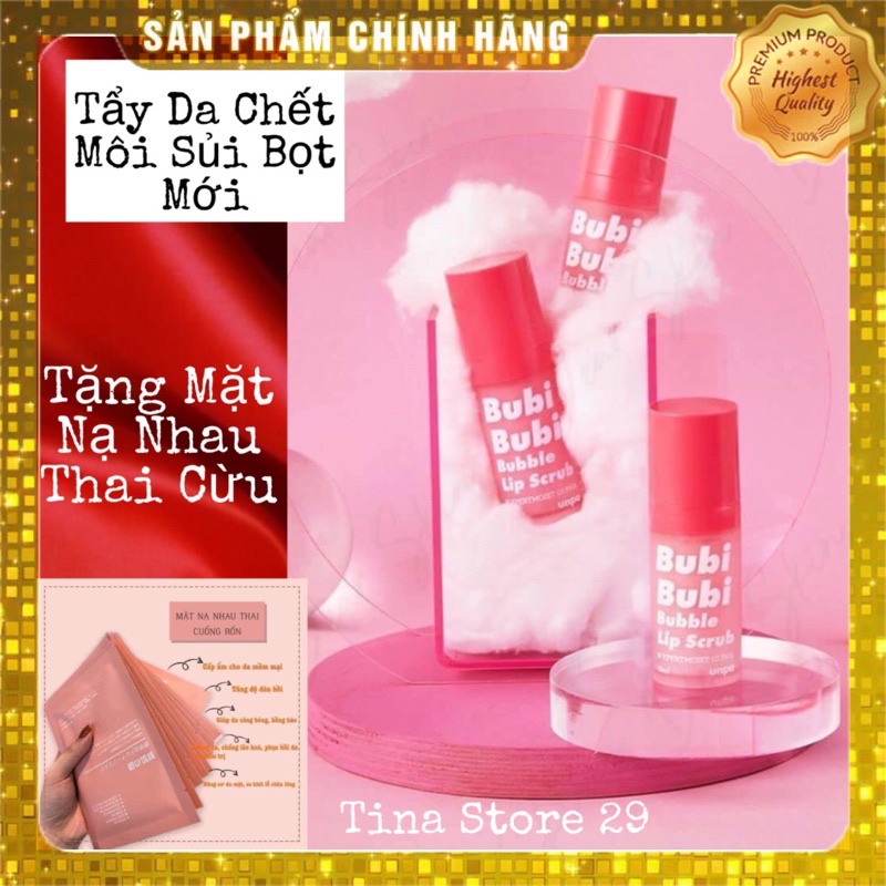 Tẩy Da Chết Sủi Bọt Thải Độc Môi [ Mẫu Mới 2021 ] Bubi bubi lip