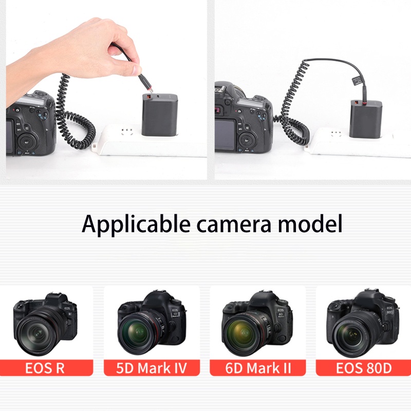 Bộ Chuyển Đổi Nguồn Điện IWO Type-C Sang LPE6 DR-E6 Cho Mark III 5D4 5D3