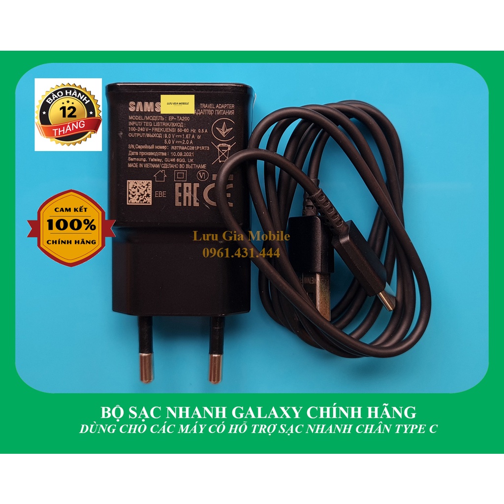[ BH 24 tháng] Bộ củ sạc nhanh Galaxy A21S zin công ty