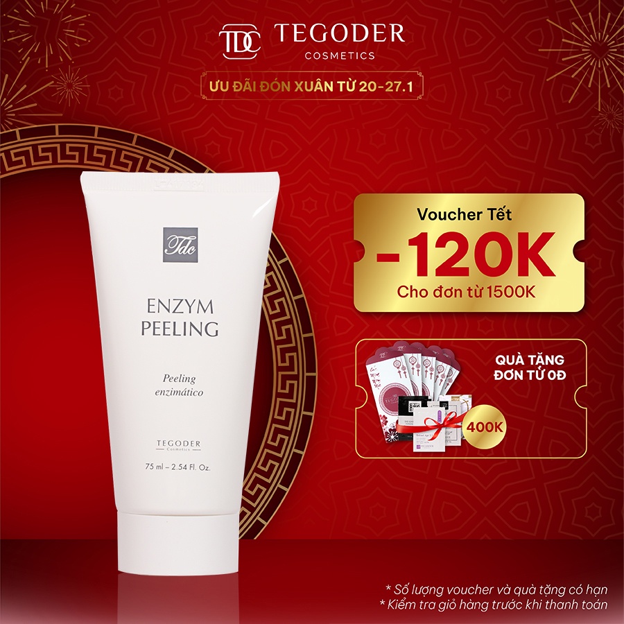 Gel tẩy da chết làm mịn da từ enzym tơ tằm thủy phân Tegoder Perfect skin enzym peeling 75 ml mã 0771