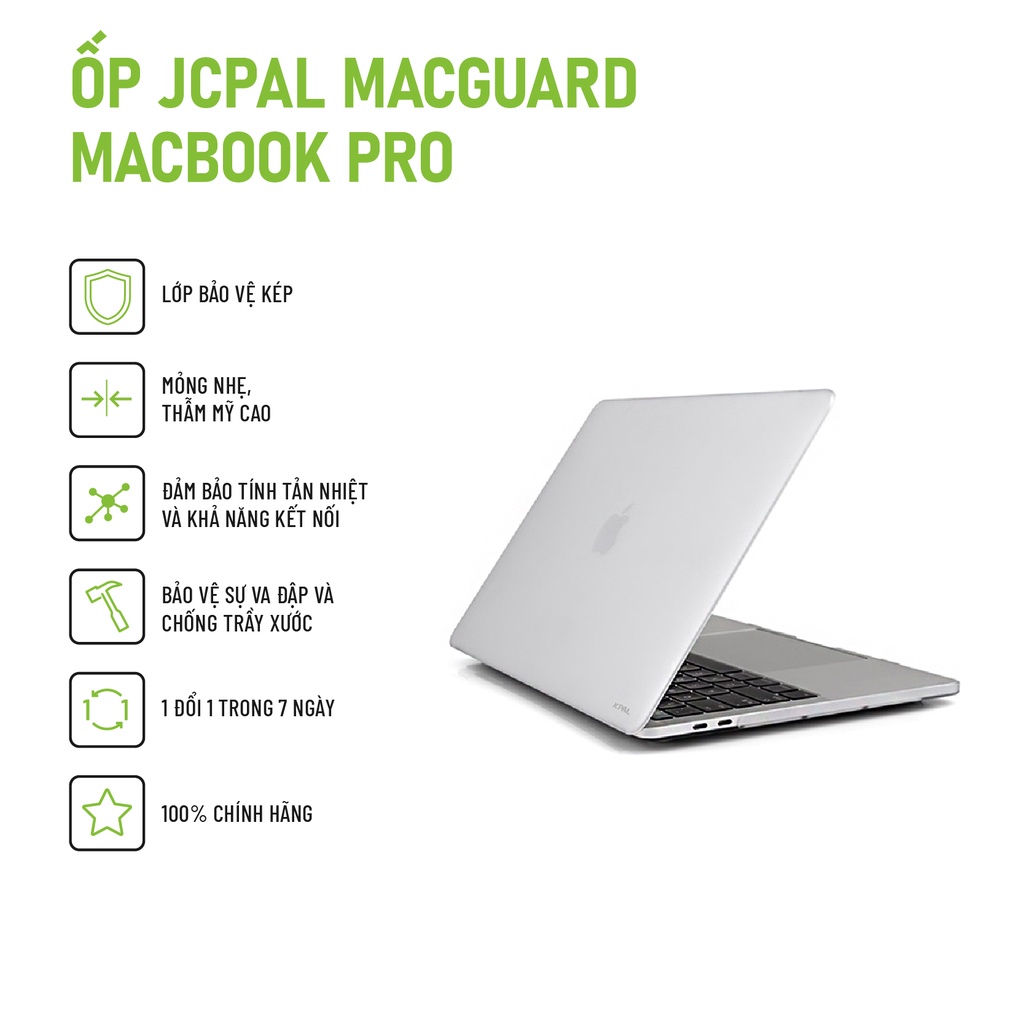 Ốp Jcpal Macguard Macbook Pro 2020-13 inch | 2019-13 inch &amp; 16 inch | 2016-15 inch chống trầy xước, chống ánh sáng xanh