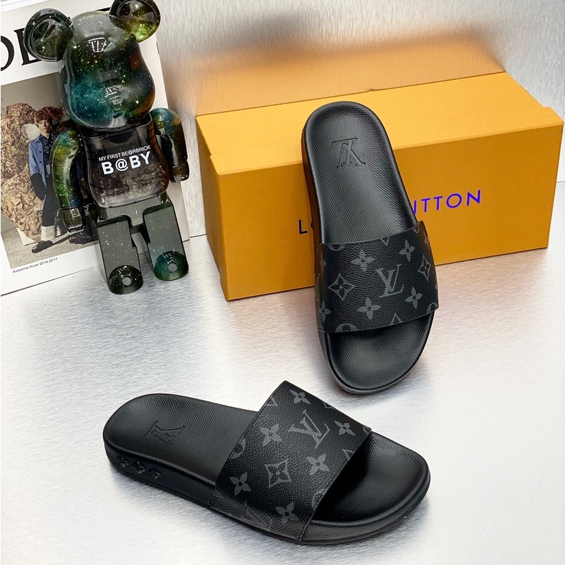 Dép lê quai ngang Louis Vuitton họa tiết vân hoa LA fullbox