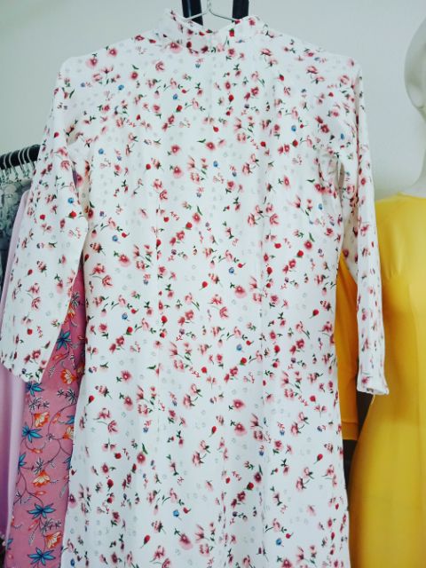 Áo dài hoa nhí 4 tà NHIỀU MÀU xinh