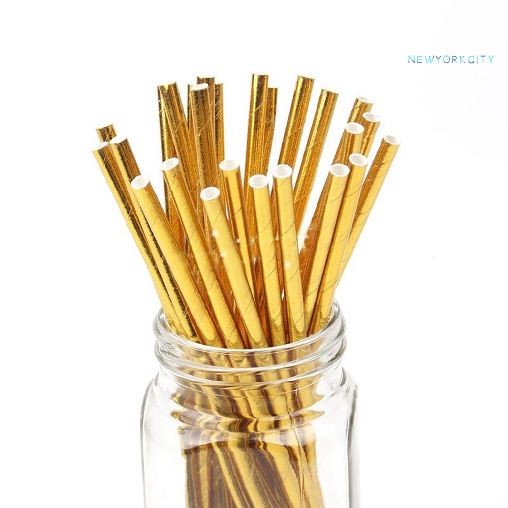 Set 25 Ống Hút Giấy Dùng Một Lần Phân Hủy Sinh Học Cho Tiệc Sinh Nhật