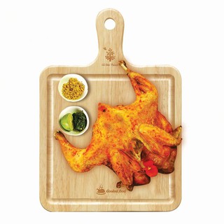 Thớt gỗ vuông tay cầm cắt thực phẩm chín  (T6605433) - Kích thước: 32 x 24.5 x 1.2 cm - Gỗ tự nhiên