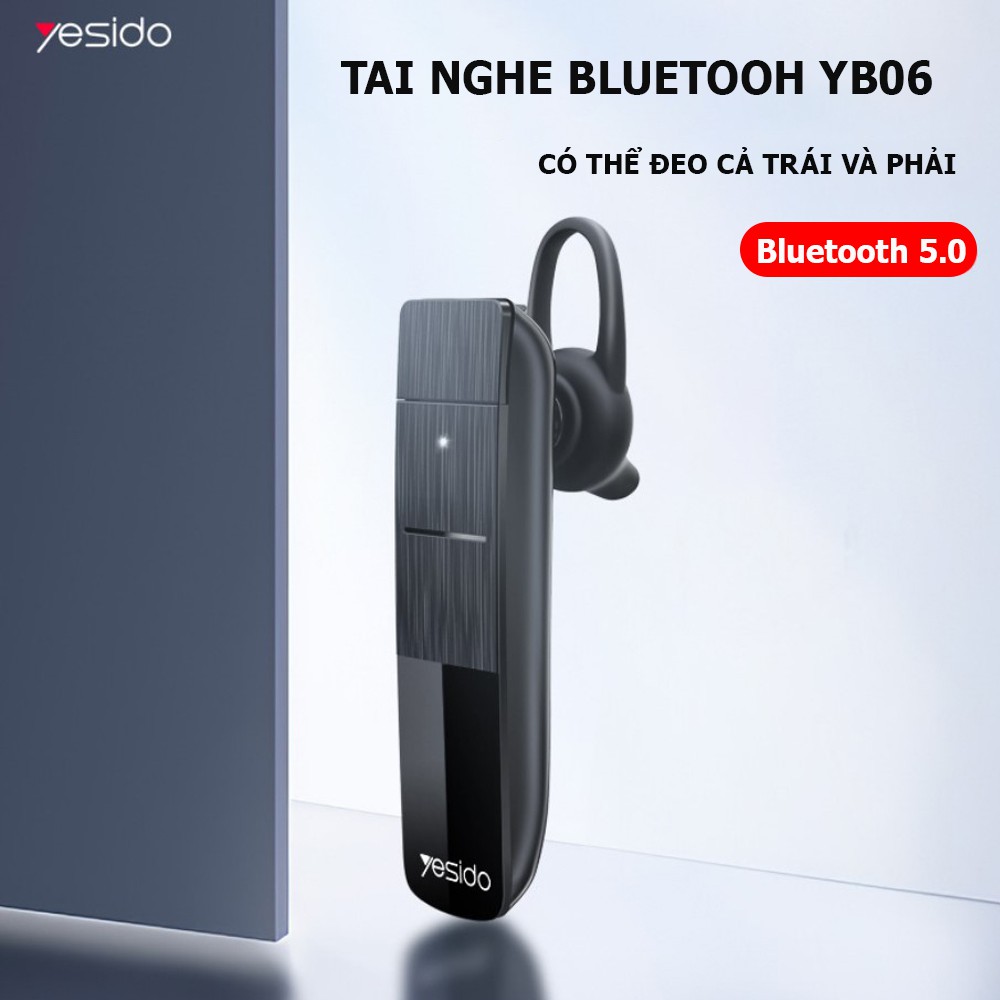 Tai nghe Bluetooth YESIDO-YB06- Tai nghe nhét tai một bên, âm thanh cao cấp, phù hợp với tất cả các dòng điện thoại.