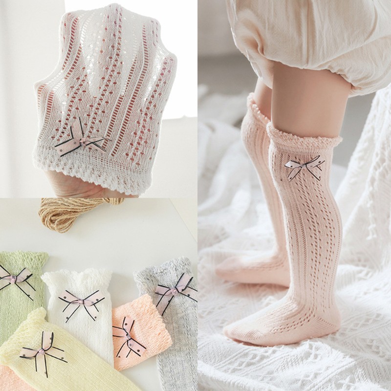 Vớ Cotton Dài Qua Gối Thoáng Khí Cho Bé