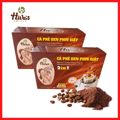 Cà phê Phin Giấy nguyên chất HIVA'S COFFEE (Hộp 10góix15gr) Đậm đà hậu vị, thơm đặc trưng phù hợp đi làm, du lịch | BigBuy360 - bigbuy360.vn