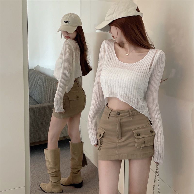 Áo Thun Lửng Tay Dài Phong Cách Mới Dành Cho Nữ
