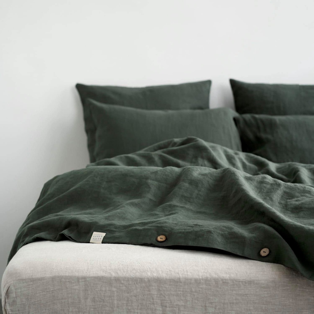 Bộ ga gối linen bedding xanh forest