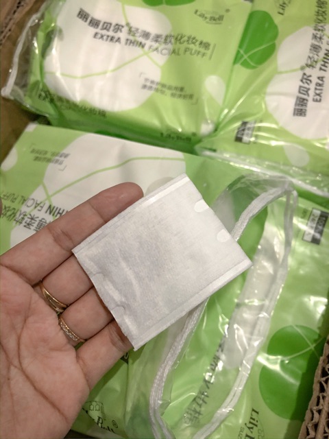 {HCM / HÀNG CÓ SẴN} BÔNG TẨY TRANG LILYBELL XANH LÁ 240 MIẾNG