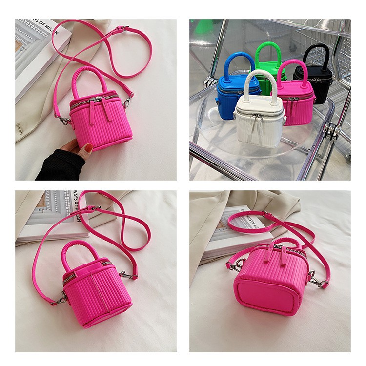 Túi Da Đeo Chéo Hình Vuông Ba Chiều Màu Trơn Phong Cách Hàn Quốc Thời Trang Mùa Hè Dành Cho Nữ 2022