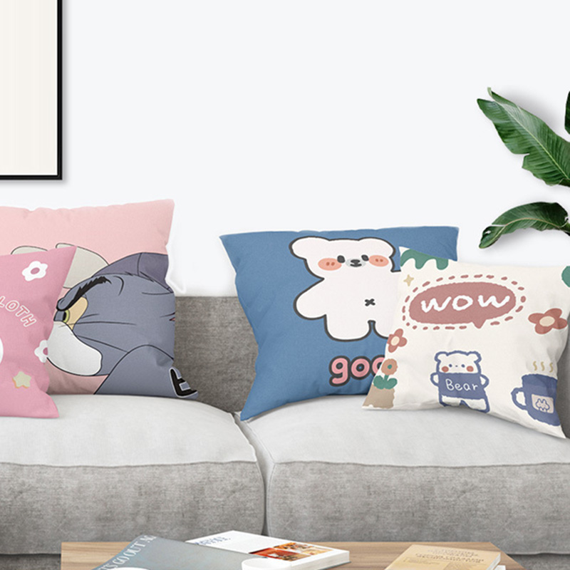 Vỏ Gối Hình Vuông Kích Thước 45x45cm Họa Tiết Hoạt Hình