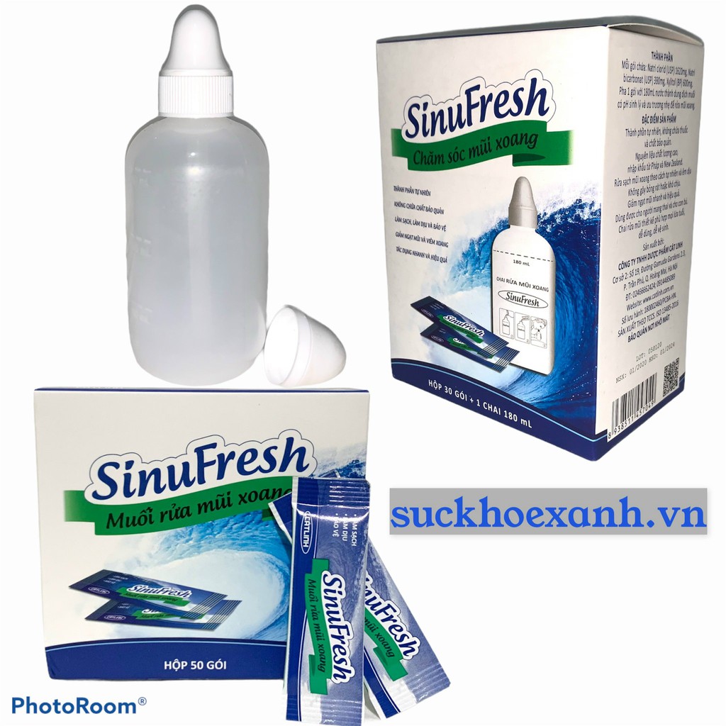 Muối rửa mũi xoang Cát Linh Sinufresh -  làm giảm khô mũi,nghạt mũi cho cả người lớn và trẻ nhỏ
