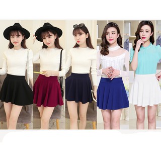 Chân Váy Kaki chân váy xếp ly Chân váy đen Chữ A Dáng ngắn Váy Thiết Kế Xẻ Quyến Rũ