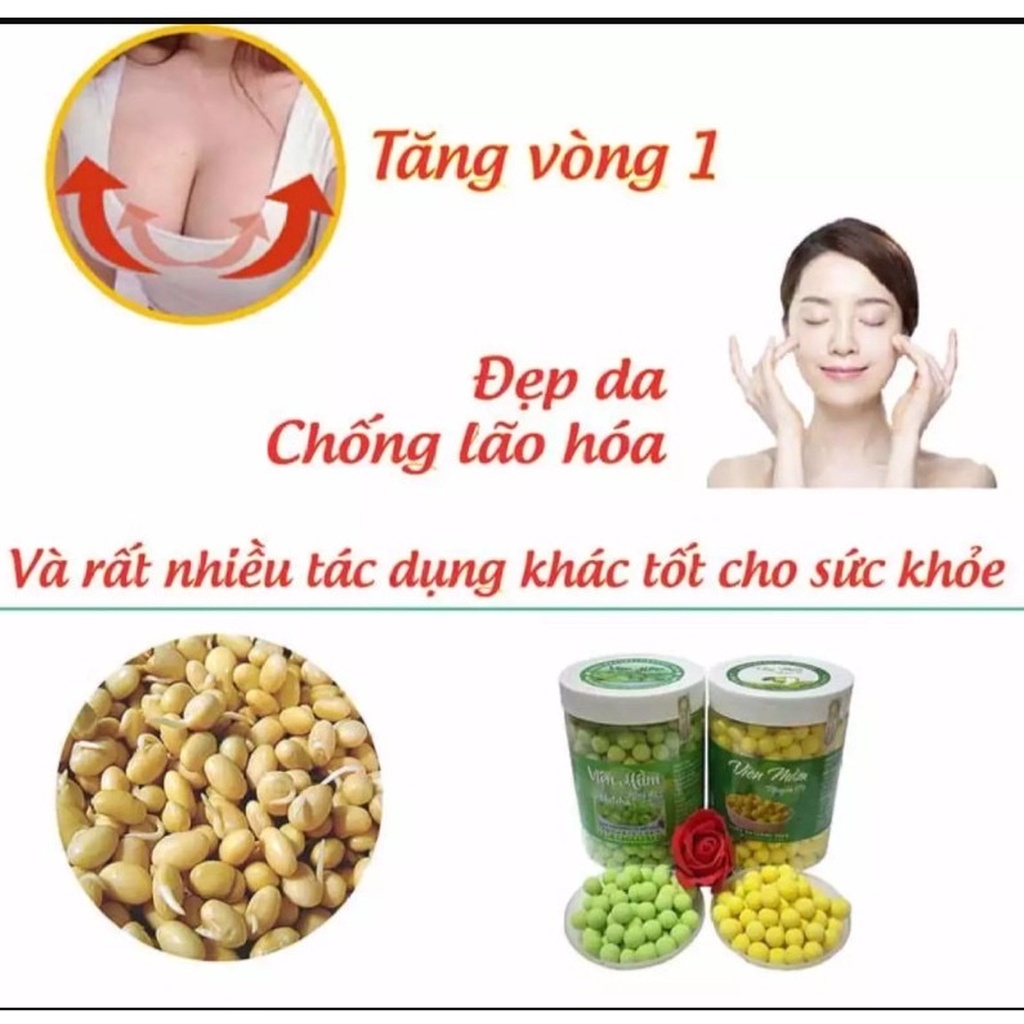 Sỉ Túi 1Kg viên mầm đậu nành mix đủ vị nguyên xơ matcha collagen sữa khoai môn dâu tây việt quất tảo - viên mầm sắc màu