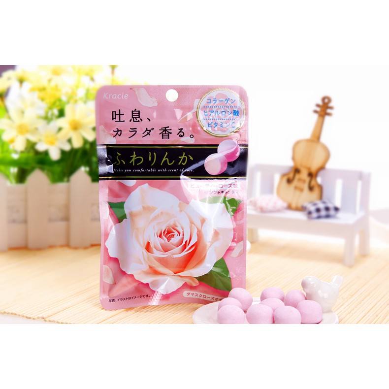 Kẹo mềm hương hoa hồng Beauty Rose Kracie ăn xong body thơm tho