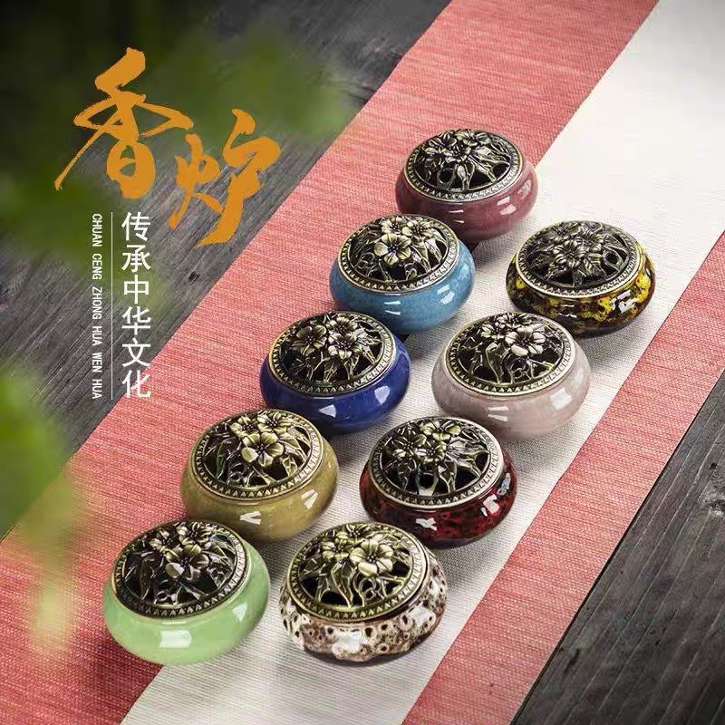Lư Xông Trầm Đốt Nhang Gốm Sứ