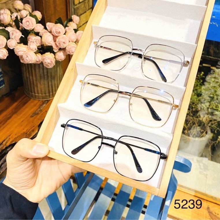 Mắt kính thời trang Eyes Light T5239 gọng kính cận kim loại mắt vuông hot trend
