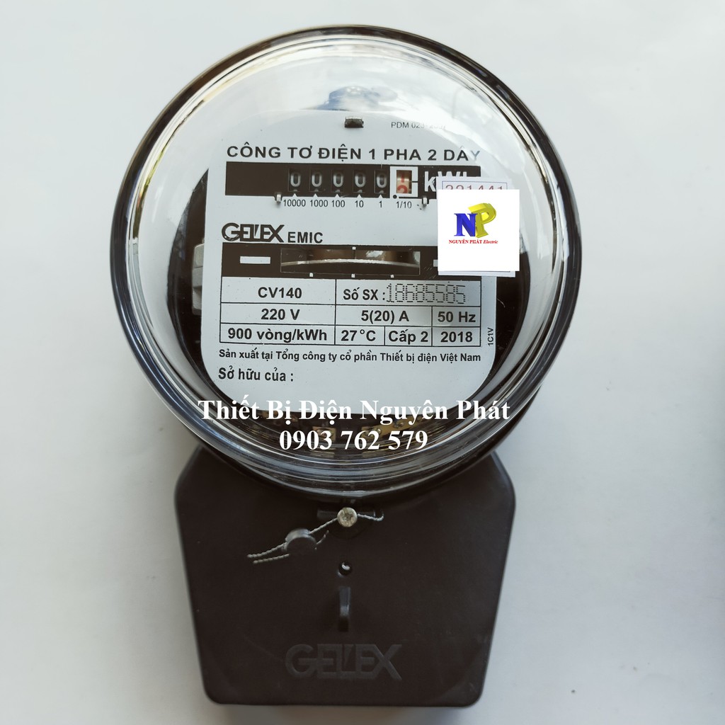 Công Tơ Điện  1 Pha 2 Dây - GELEX EMIC 5A & 10A Loại Không Kiểm Định