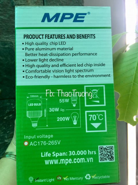 Đèn led bulb. MPE 30W
