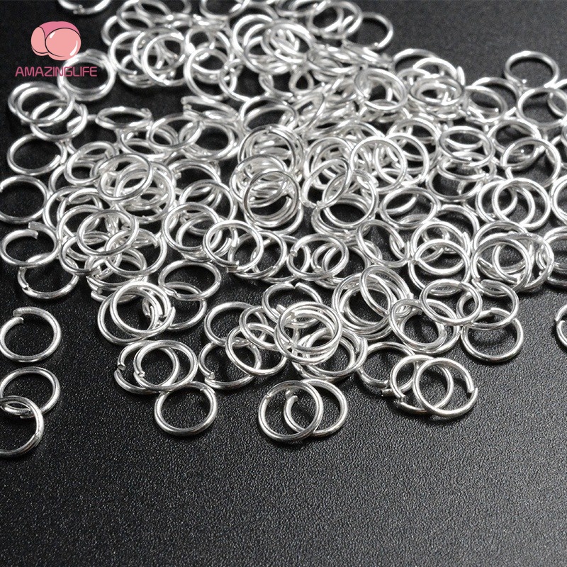 Set 50 Vòng Móc Khóa Mini Bằng Thép Không Gỉ Dùng Làm Trang Sức DIY