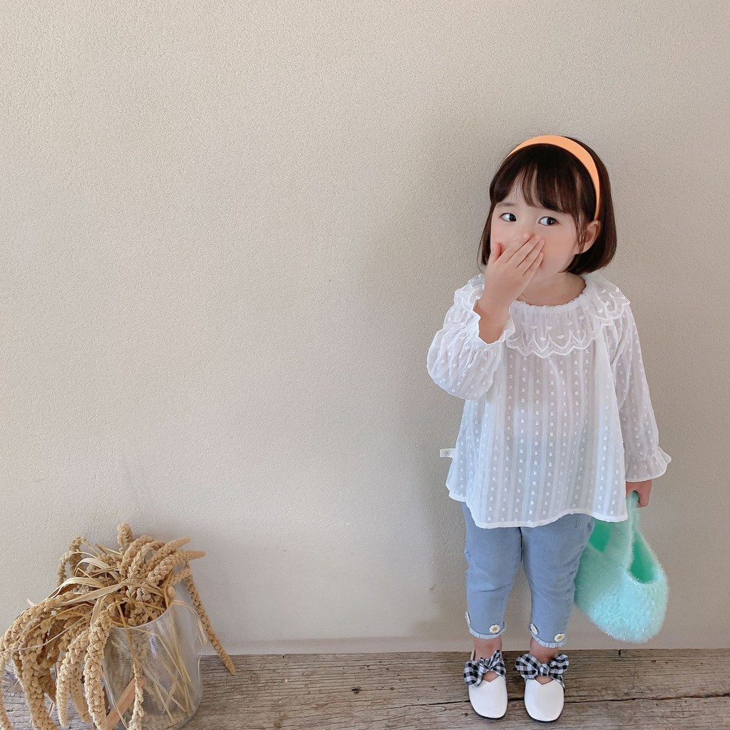 Áo thun dài tay thiết kế thời trang cho bé gái