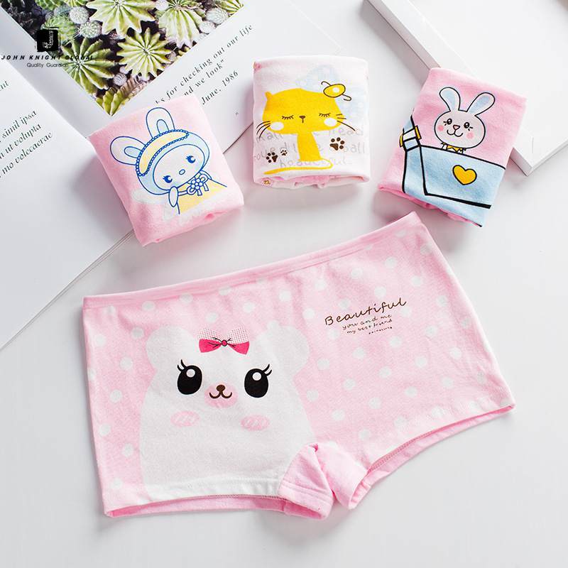 Bộ 4 quần lót vải cotton họa tiết hoạt hình dễ thương cho bé