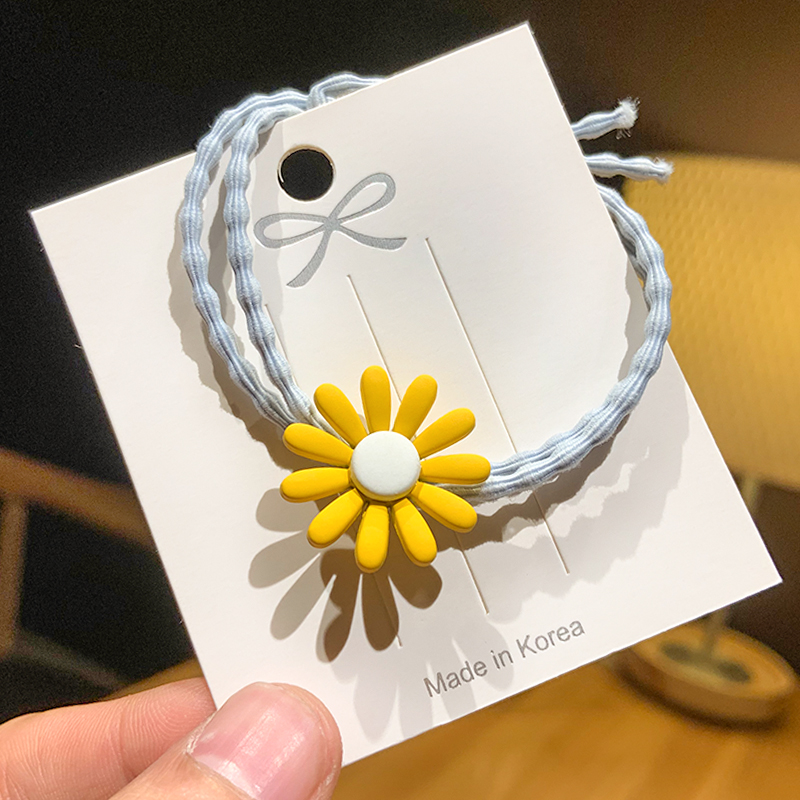 Dây cột tóc họa tiết hoa cúc nhỏ xinh xắn dễ thương