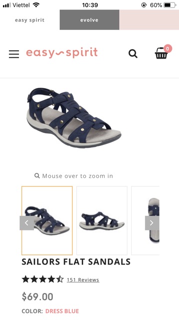 Dép Sandals EASY~SPIRIT Chính Hãng