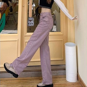 Quần Jeans Nữ Ống Rộng Lưng Cao Thời Trang Hàn Quốc