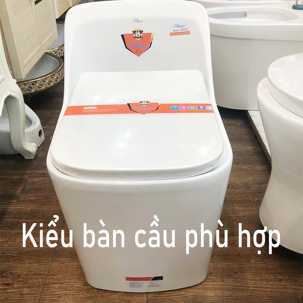 Nắp bồn cầu đóng rơi êm, nhựa trắng sử dụng cho các loại bồn cầu hình vuông, có kèm bộ chân ốc lắp đặt