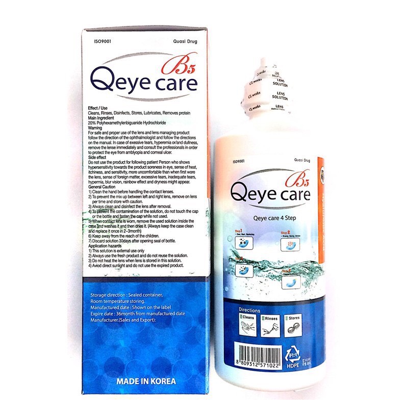 Kính áp tròng không màu 3 tháng Sillicon clear Lens dùng đến 12H Qeye Hàn Quốc cận 1 đến 10.00 độ