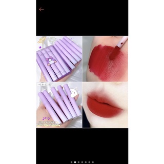 Set 5 son kem lì vịt tím mịn mướt vongee tím