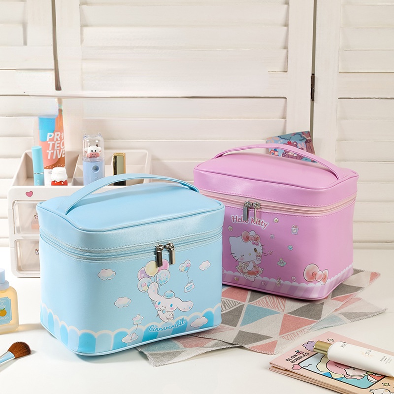 Túi Đựng Mỹ Phẩm Sức Chứa Lớn Họa Tiết Hoạt Hình Hello Kitty