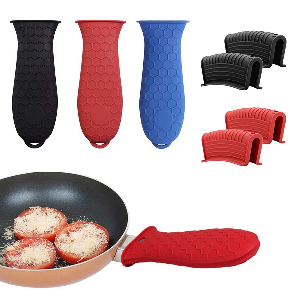 Set kẹp giữ nồi và vỏ bọc tay cầm nồi bằng silicon chống trượt chống dính chịu nhiệt độ cao cho nhà bếp (có bán lẻ)