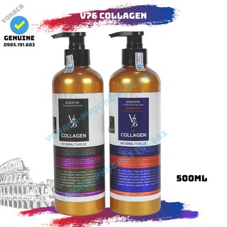 Bộ dâu gội xả v76 collagen keratin phục hồi kích thích mọc tóc 500ml