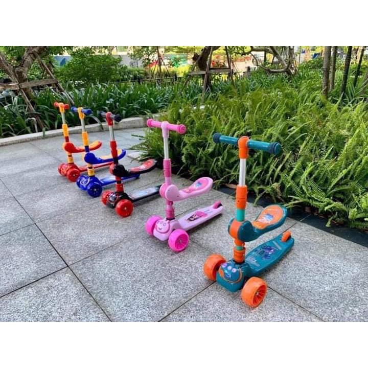 Xe trượt scooter 💥FREESHIP💥 đa năng phát sáng cho bé từ 2 đến 8 tuổi - Xe thăng bằng có nhạc, ghế nhún cho trẻ DC009